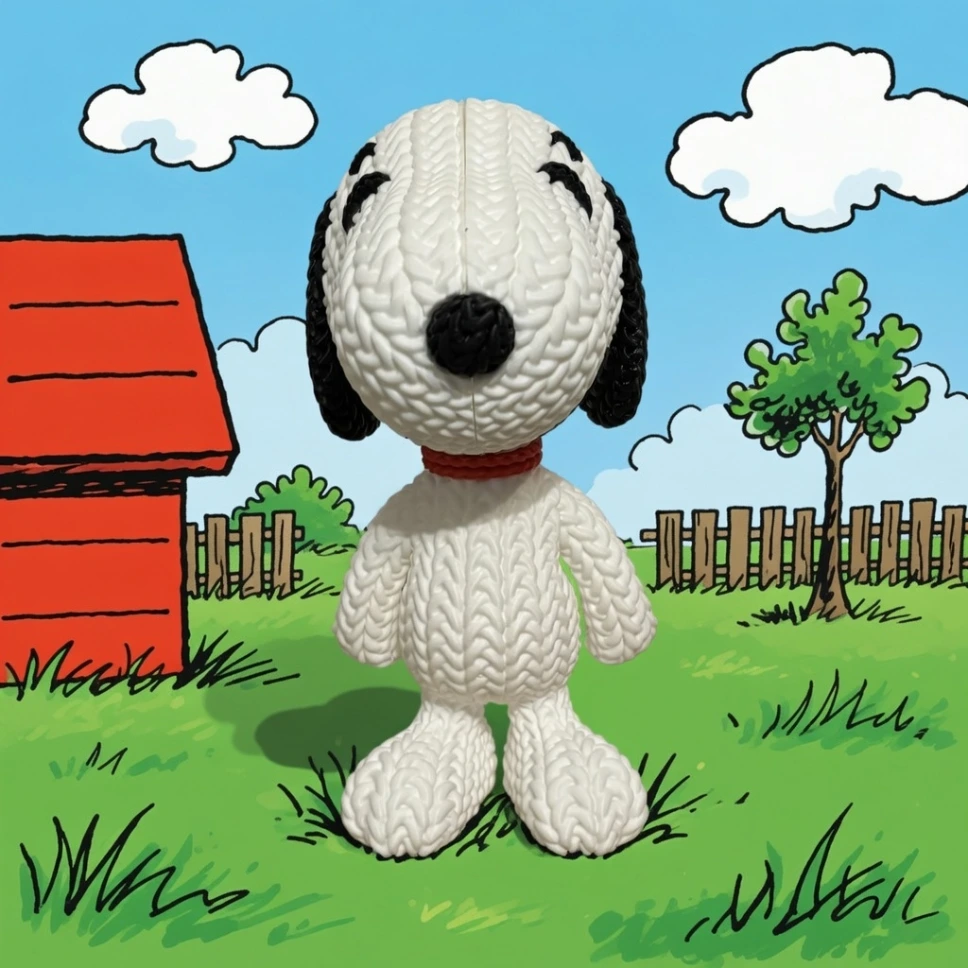 Snoopy – Figurine Effet Tricot 3D
