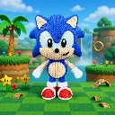 Sonic – Figurine Effet Tricot 3D