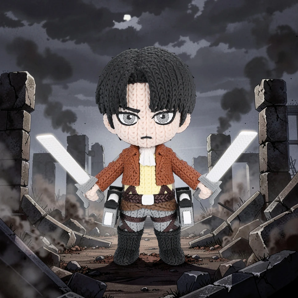 Levi Ackerman – Figurine Effet Tricot 3D