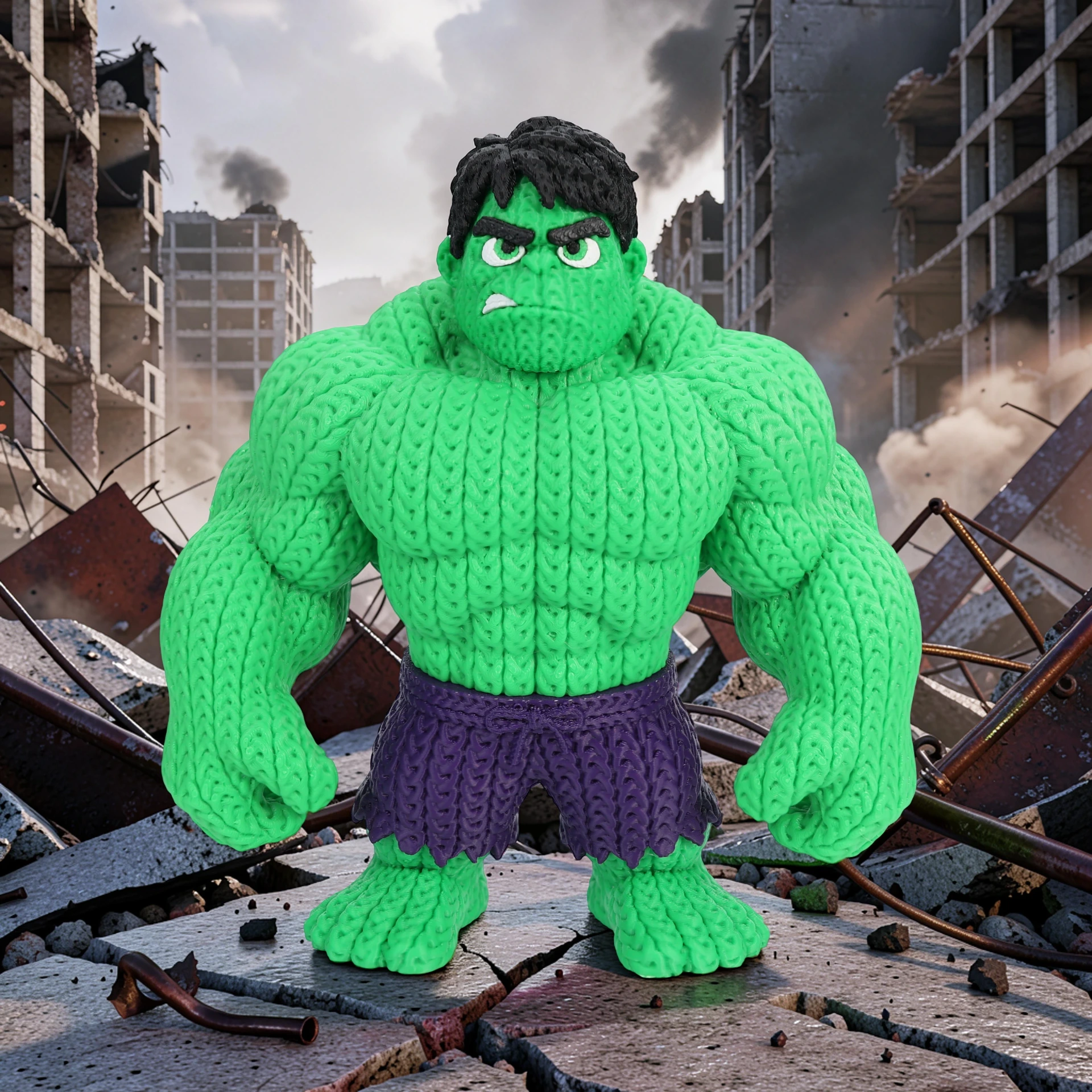 Hulk – Figurine Effet Tricot 3D