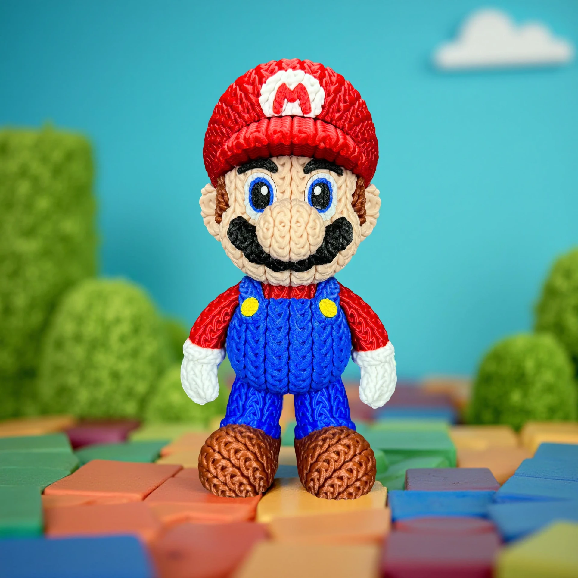 Mario – Figurine Effet Tricot 3D