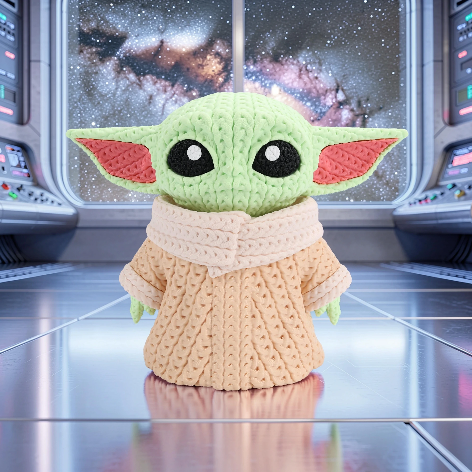 Grogu – Figurine Effet Tricot 3D