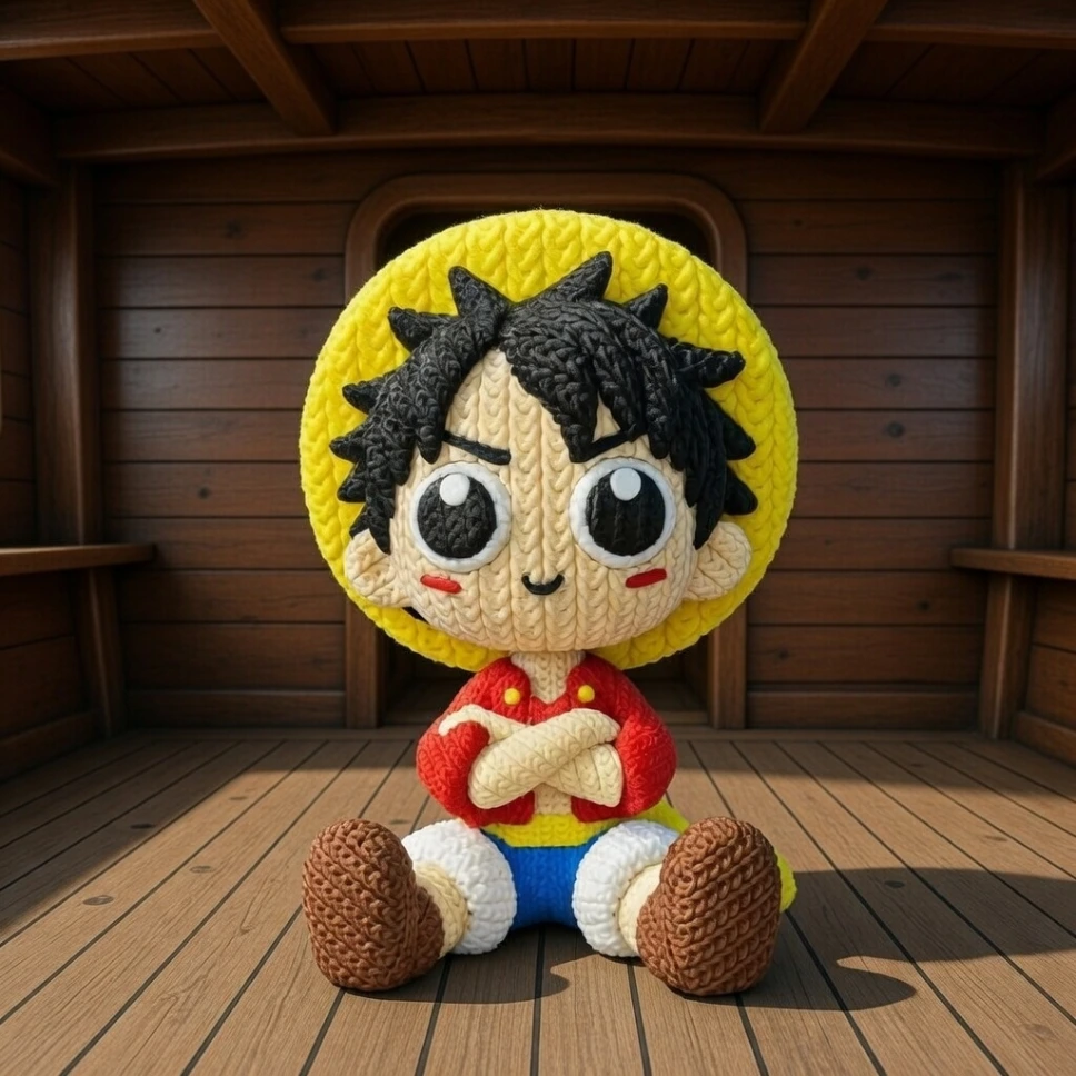 Luffy – Figurine Effet Tricot 3D